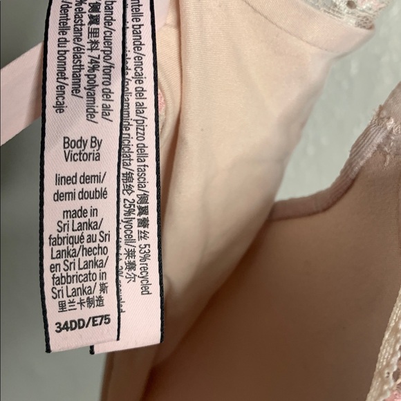 Victoria secret lined demi intimate floral lace bra 34DD - Picture 5 of 7